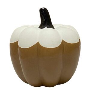 Ceramic Pumpkin Glazed 2-tone Decor cozy autumn vibes office dorm home shelf